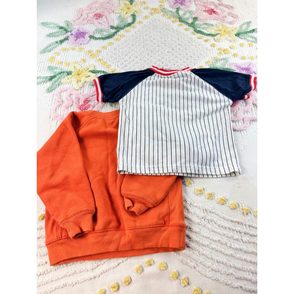 Vintage OshKosh Halloween Bat Sweatshirt 36M & Chicago Cubs Baseball Tee 2T Lot - Picture 7 of 8